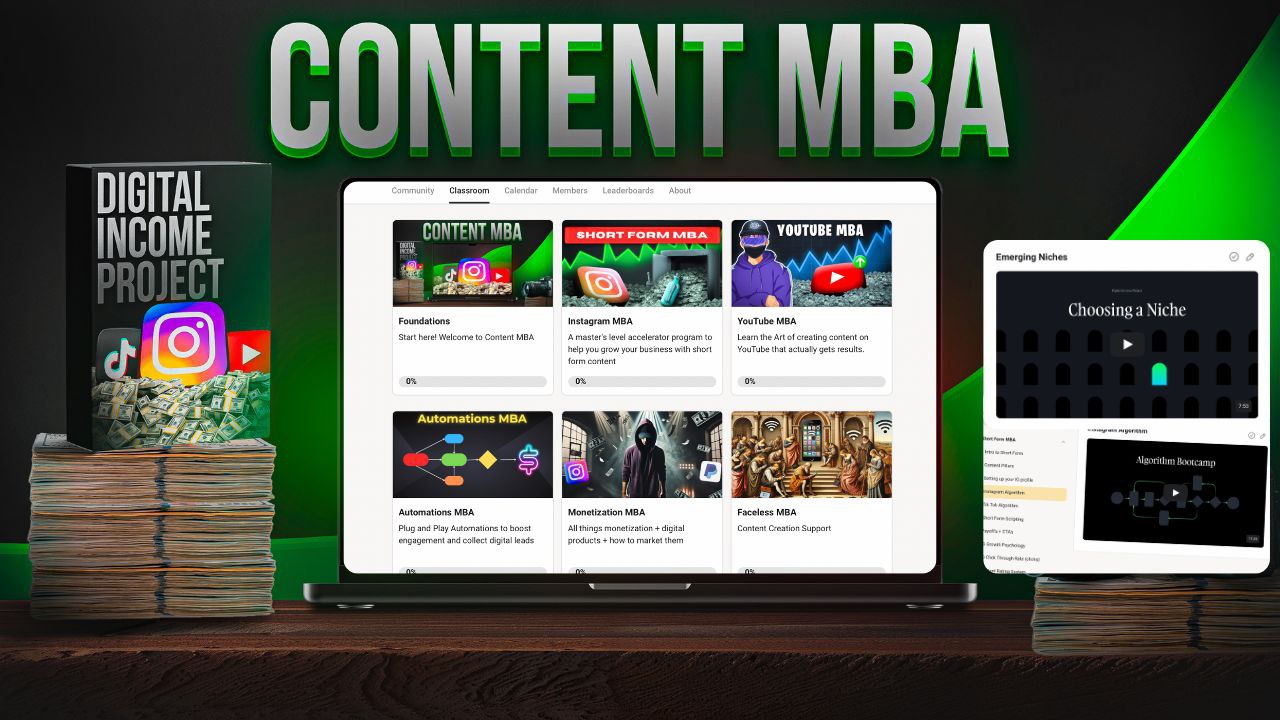 🎓 CONTENT MBA – Master Social Media & Make Digital Income 💸