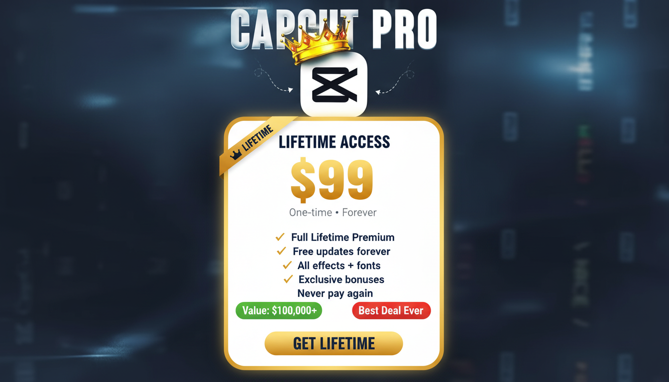 CapCut Pro - Lifetime Access $99